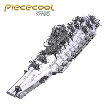 Piececool 3D Metal Puzzle Figura Jucărie Plan Liaoning CV-16 Navă de război Puzzle Educativ Modele 3D Cadou Puzzle Jucării Pentru Copii