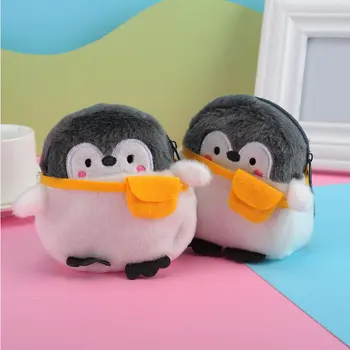 Pinguin drăguț Monedă Pungă de Pluș Mini Portofel Ruj Soft Linie de Date Monedă Pungă Fete Iubitorii de Cadouri de Valentine desen Animat punguța cu doi bani