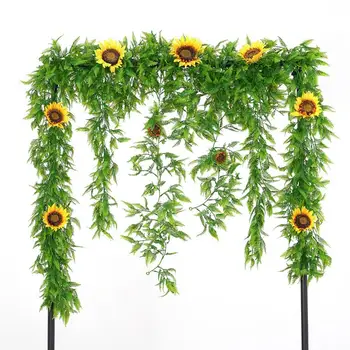 Plante artificiale Viță-de-vie Fals de Floarea-soarelui Realist Rafinat Fals Agățat de Flori de Viță de vie de Plante pentru Verdeață en-Gros de Dropshipping