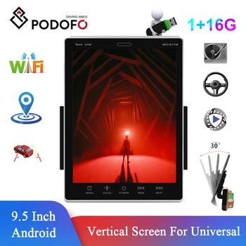 Podofo Android Radio Auto 9.5 Inch 2 Din RDS Stereo Receptor GPS Multimedia Player Pentru VW, Nissan, Hyundai, Toyota, Skoda, Ford Lada