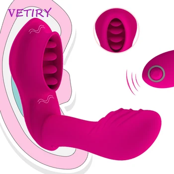Portabil Fluture Dildo Vibrator Limba Lins Clitoris Stimulator de Control de la Distanță Chilotei Vibratoare Jucarii Sexuale pentru Femei Adulte