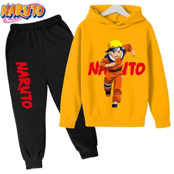 Primavara/Toamna pentru Copii Naruto Hanorac Set baietel Haine Casual, haine Sport de Desene animate Imprimate Pulover pentru Copii