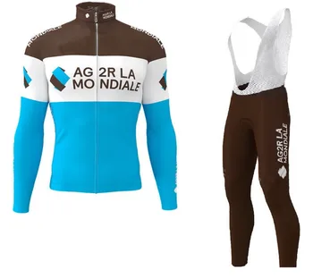 Primavara-Vara 2019 Ag2r ECHIPA de Bărbați Ciclism Jersey cu Maneca Lunga Biciclete Imbracaminte Cu Salopete PANTALONI Ropa Ciclismo