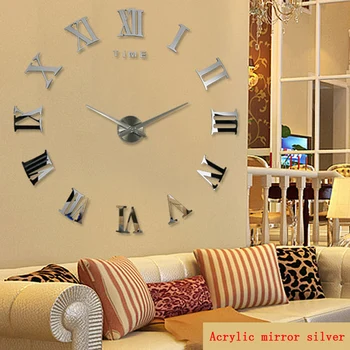 promovarea noului decor acasă mare roman oglindă moda moderne de Cuarț ceasuri living diy ceas de perete sticker ceas transport gratuit