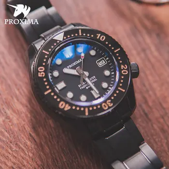 Proxima Nou de Lux PT5000 Automat Mechanical Ceas Barbati ceas de scufundare de cristal Safir Ceas din oțel 316L 300M dovada de Apă ceas