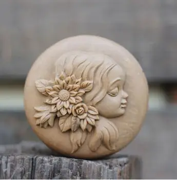PRZY silicon capul fetei poartă flori tort rotund decor handmade lumanare aroma de piatră mucegai