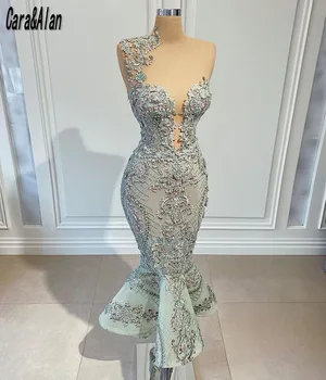 Pur Gât Mermaid Rochie de Seara 2021 Dantelă Aplicatiile Ceai de Lungime Rochii de Bal pentru Femei Noapte de Petrecere Poarte robe de soirée de mariage