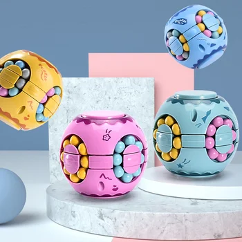 Puzzle Ball Magic Bean Cub De Rotație Decompresie Degetului Gyro Pentru Adulți Copii Din Plastic Jucarii Educative Eliberare De Stres Jucarii