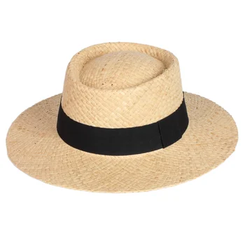 Pălărie Panama Femei Rafie Pălării de Paie cu Panglica pentru Plajă Vacanță de Înaltă Calitate Margine Largă Vara Vara Primavara Toamna