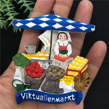 QIQIPP Produs Orașului München Victor Arian Piață Magnet de Frigider Rășină Decorative Magnet Magnetic Snap Mesaj Autocolant