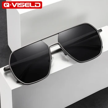 QVISELD Aluminiu Magneziu Fotocromatică Polarizat ochelari de Soare Pentru Barbati 2022 Brand de Lux de Designer de Epocă Pătrat Ochelari de Soare