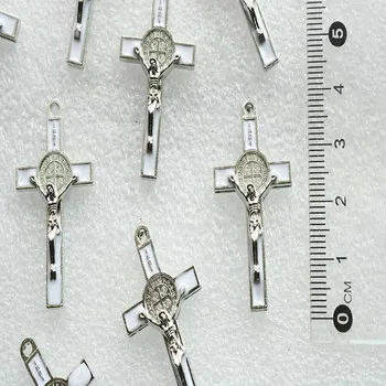 Religioase Isus Saint Benedict Cruce Medalie, 30 bucati / religioase colier pandantiv cruce