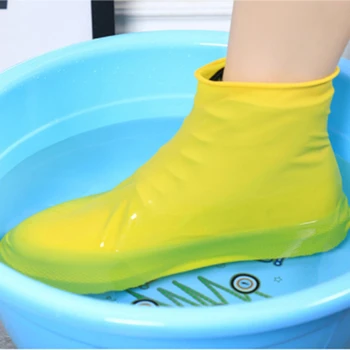 Rezistent La Apa Pantof Acoperi Material Silicon Unisex Culoare Solidă Pantofi De Protecție Cizme De Ploaie Pentru Interior În Aer Liber Zile Ploioase