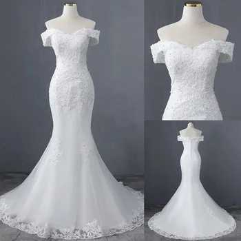 rochie de mireasa 2022 elegant de nunta cu Barca gât de mireasa sirena, rochii de căsătorie vestidos de novia robe de mariee rochii de Petrecere