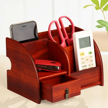 Rosewood de artizanat din lemn, birou cosmetice cutie de depozitare cutie de la distanță din lemn masiv raft