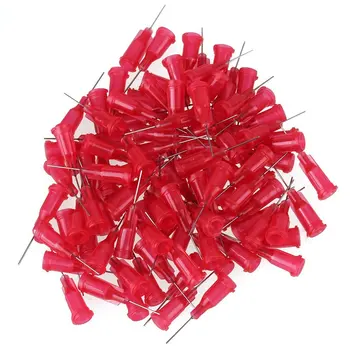 Roșu 1/2 Inch de Plastic Lipici Lichid Distribuitor Seringă de Dozare Ac Sfaturi de Calibrul 25, Pachet de 100
