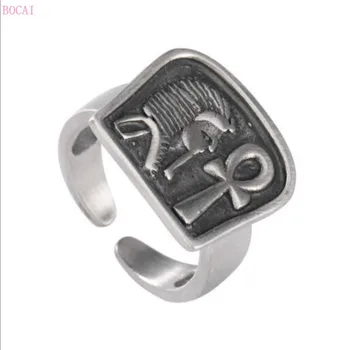 S925 Argint Sterlină Femei Inele Retro Matte Inel Simplu de Personalitate Vechi de Deschidere, Doamna Argint Thai Ring Pentru Femei