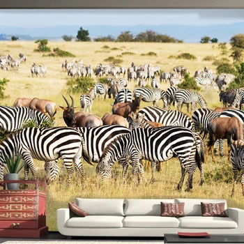 Savana africană zebre minimalist modern, living TV de perete canapea fundal tapet mural mare 3D Dimensiune Particularizată