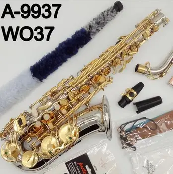 Saxofon Alto O-9937 WO37 Nichel Placat cu Aur Cheie Sax Alto Instrumente Muzicale Profesionale O-9937 O-WO37 Incluse Caz