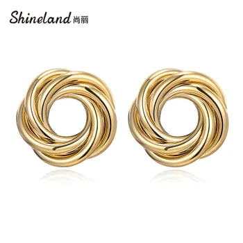 Shineland 2021 Nouă Epocă de sex Feminin bijoux la Modă Metal Design Simplu, Rotund Stud Cercei Bijuterii de Nunta Accesorii Mireasa