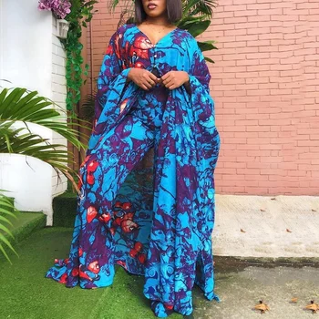 Sifon de vară Pantaloni Seturi pentru Africa Doamnelor Imprimate Vrac Batwing Maneca Moda de Seara Elegante, Petrecere de Noapte Seturi de Potrivire Cald