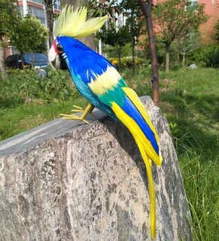 simulare papagal pasăre greu model din polietilena si frumos albastru pene de papagal despre 32cm grădină acasă decorare cadou s2986