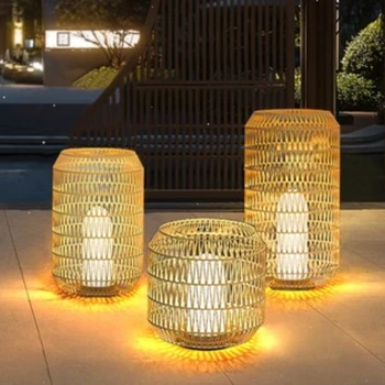 solar Gazon Lampă în aer liber rezistent la apa villa curte lampa creative lampa de podea țesute de mână Lampa de Gradina