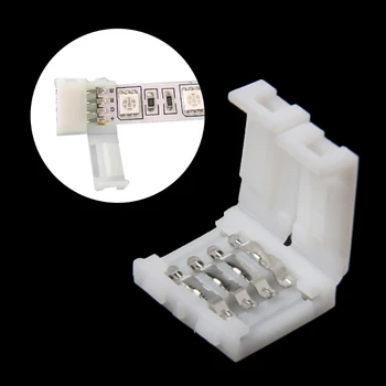 Solderless Clip-on de Cuplare Conector 4 Pin 10mm Pentru 5050 RGB LED Strip Lumina