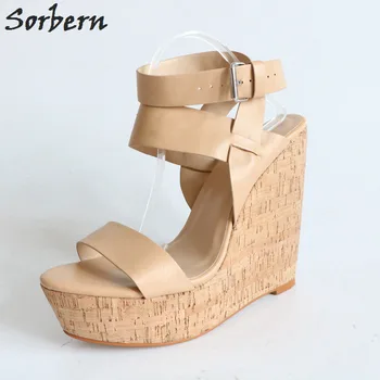 Sorbern Maro Femei Sandale Tocuri Pană De Design De Pantofi Pentru Femei De Vară Pană Pantofi Cu Platforma Pantofi Curea Glezna Pantofi