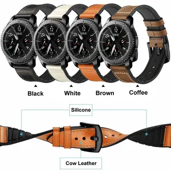 Sport Curea de Ceas Pentru Huami Amazfit 1 2 din Piele Cu Cauciuc Watchbands Pentru Samsung Gear S3 Bracleelt Pentru Huawei Watch 2P