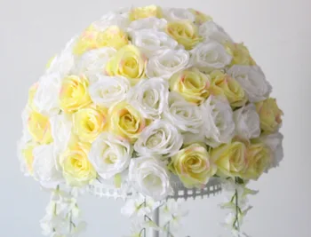 SPR 50cm livrare Gratuita!4buc/lot nunta drum duce flori de lavandă perete masă de nuntă flori,masa centrala-ivory cu galben