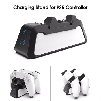 Stație de încărcare Praf Portabil Dual Încărcător Ușor Transportă Decor pentru DualSense PlayStation 5 Controler