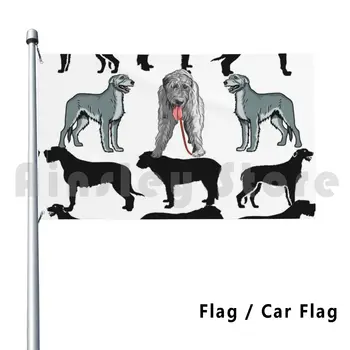Steag Auto Pavilion Irish Wolfhound , Irish Wolfhound , Wolfhound Irlandez De Artă , Irish Wolfhound Portret , Irish Wolfhound Cutie ,
