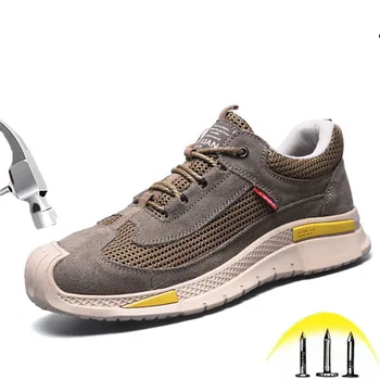 Steel Toe Pantofi pentru protectia muncii Pantofi pentru Bărbați Respirabil Usoare Industriale si de Constructii Adidași de sex Masculin Puncție Dovada Încălțăminte