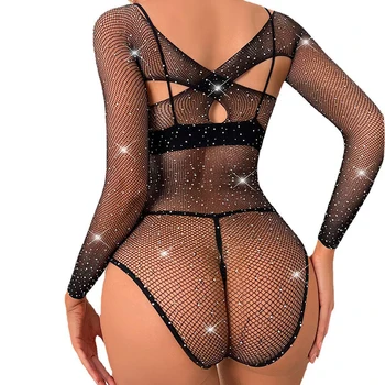 Stras Erotic Hot Costume Pentru Femei Fishnet Sexy Lenjerie Bodystocking Lenjerie Costum De Sex