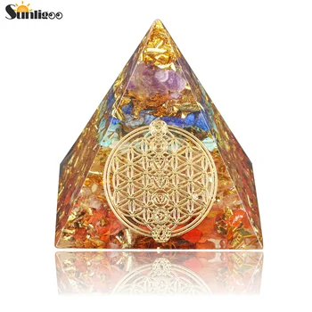 Sunligoo Vindecare Cristale Piramide Orgonice Reiki Cristal Piatră prețioasă Pomul Vieții Generator de Energie pentru Meditație Chakra Echilibrare