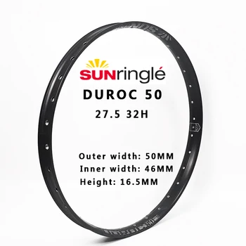 Sunringle soare DUROC 50 de 27.5 inch munte tubeless socket rim Am / Fr / Dh 32H hoop 50MM latime janta de aluminiu