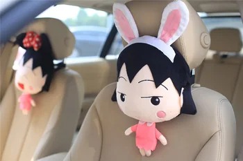 Super drăguț 1 buc 35cm desene animate Chibi Maruko Chan iepure de pluș moale papusa vehicul auto pernă pentru gât umplute jucărie cadou de Ziua Îndrăgostiților