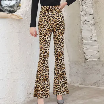 Talie Mare Leopard De Imprimare Flare Jambiere 2022 Primavara Toamna Femei De Moda Sexy Bodycon, Pantaloni De Club Pantaloni Pantalon Femme J419