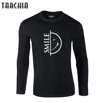 TARCHIA T-Shirt din Bumbac 100%, Plus Bărbați Tee 2022 Supradimensionate Zâmbet Ieftine Fierbinte de Vânzare de Brand Transport Gratuit Eur Dimensiune Maneca Lunga Barbati