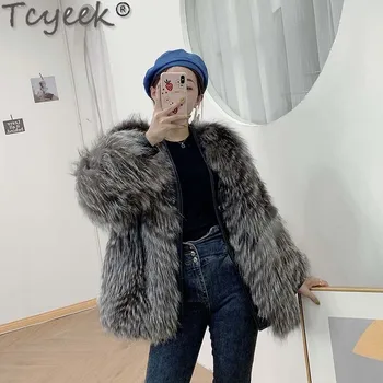 Tcyeek Femei Haine de Iarnă Haină de Blană de Vulpe pentru Femei Haine de Moda coreeană Paltoane și Jachete Calde Jachete de Blană Casaco Feminino Zm408