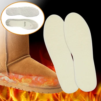 Termică Simțit tălpile interioare de Cald Îngroșa Încălzit de Tălpi pentru Bărbați, Femei Pantofi de Iarna Respirabil Zăpadă Cizme de Piele-friendly Lână Pantofi Tampoane