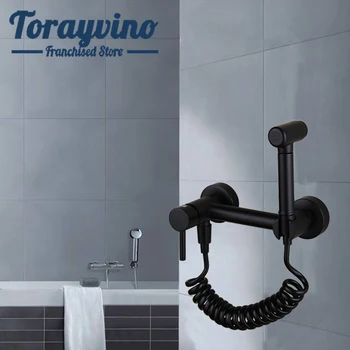 Torayvino montat pe perete negru Bideu robinet de apa calda si rece mixer rubinetto bideu anal duș, Balcon mop piscină spălare pulverizator robinete