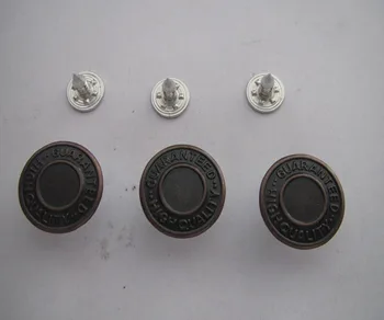 Transport gratuit 17mm blugi butonul pentru blugi bronz alamă material de placare ROSU, bronz suprafață plană 100buc