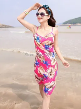 Trendy frunze rochie de plaja, Costume de baie, haine Bikini Voal șal Folie Sarong Sexy 20buc/mult #3827
