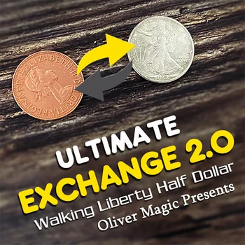 Ultimate Schimb 2.0 (Mers Pe Jos Libertate Jumătate De Dolar) Trucuri De Magie Magician Aproape Iluzii Pusti De Recuzită Monedă Schimba Magie