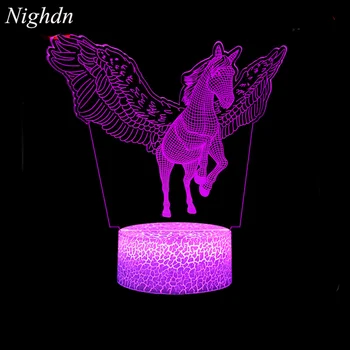 Unicorn Lampa 3D Lumina de Noapte pentru Copii 16 Culori Schimbare cu Telecomanda USB Veioza de Crăciun Unicorn Cadouri pentru Fete