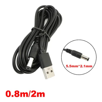 USB 2.0 de sex Masculin a la DC 5.5 mm x 2.1 mm Mufă DC Priza pentru Cablul de Alimentare Cablu de 5.5 mm*2.1 mm 80cm 2M