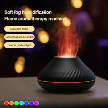 USB Umidificator de Aer Aroma Difuzor cu Ultrasunete Ceață Rece, Filtru de Fogger LED-uri Colorate Ulei Esențial Flacăra Lămpii Difuzor Aromaterapie