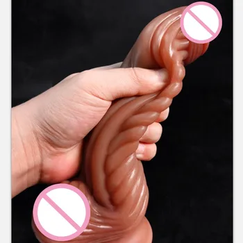 VaHppy Mare Dildo Penis de Silicon de Înaltă fidelitate Frământare testicule Îndoirea penisului Genitale Masculine Pula Femei Masturbari jucarii Sexuale